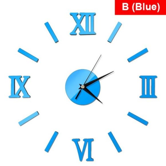 3D Mirror Roman Numbers Wall Clock - Picture 9 of 9